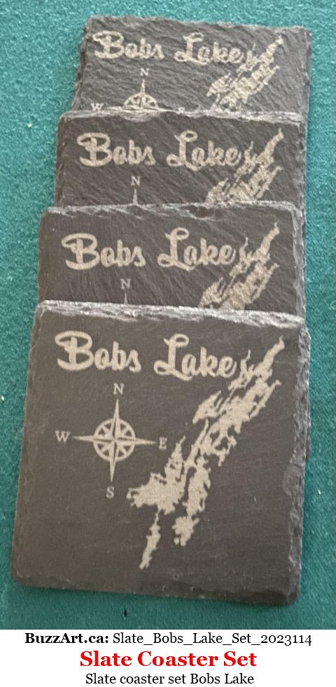 Slate coaster set Bobs Lake